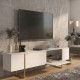 Έπιπλο τηλεόρασης Orontes  χρώμα λευκό - χρυσό 180x29,6x50εκ.