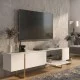 Έπιπλο τηλεόρασης Orontes  χρώμα λευκό - χρυσό 180x29,6x50εκ.