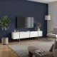 Έπιπλο τηλεόρασης Orontes  χρώμα λευκό - χρυσό 180x29,6x50εκ.
