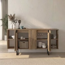 Μπουφές Orontes  χρώμα καρυδί 160x35,2x80εκ.