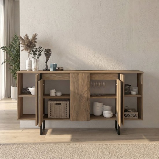 Μπουφές Orontes  χρώμα καρυδί 160x35,2x80εκ.
