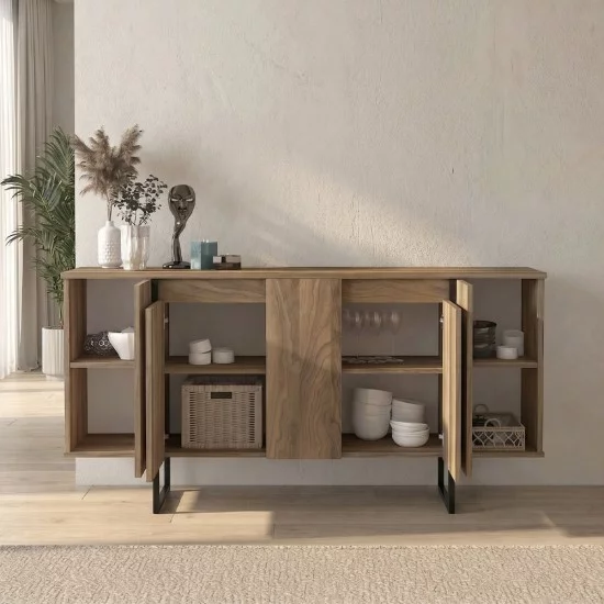 Μπουφές Orontes  χρώμα καρυδί 160x35,2x80εκ.