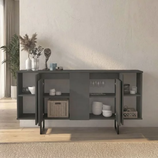Μπουφές Orontes  χρώμα ανθρακί 160x35,2x80εκ.
