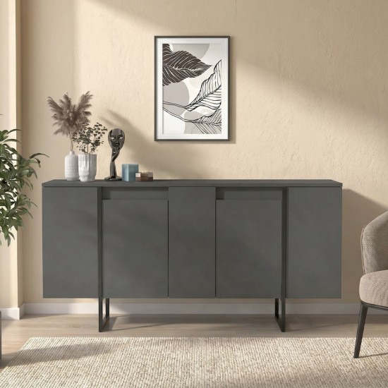 Μπουφές Orontes  χρώμα ανθρακί 160x35,2x80εκ.