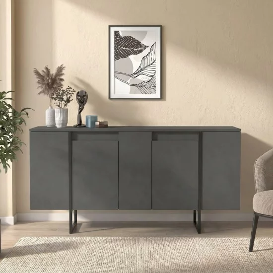 Μπουφές Orontes  χρώμα ανθρακί 160x35,2x80εκ.