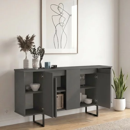 Μπουφές Orontes  χρώμα ανθρακί 160x35,2x80εκ.