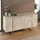 Μπουφές Orontes  χρώμα travertine - χρυσό 160x35,2x80εκ.