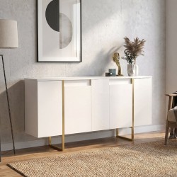 Μπουφές Orontes  χρώμα λευκό - χρυσό 160x35,2x80εκ.