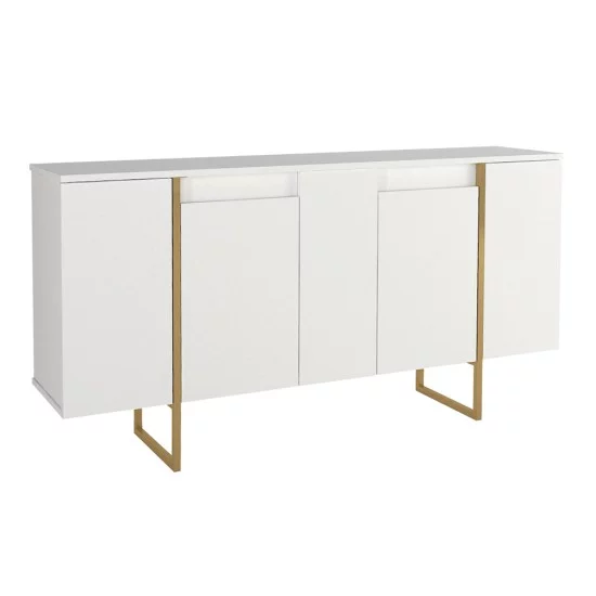 Μπουφές Orontes  χρώμα λευκό - χρυσό 160x35,2x80εκ.