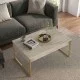 Τραπεζάκι σαλονιού Orontes  χρώμα travertine - χρυσό 90x59,6x40εκ.