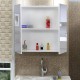 Καθρέπτης μπάνιου με ντουλάπι Nisa Megapap από μελαμίνη χρώμα λευκό 60x15x60εκ. - 0213510
