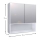 Καθρέπτης μπάνιου με ντουλάπι Minore Megapap από μελαμίνη χρώμα λευκό 70x17x70εκ. - 0213513