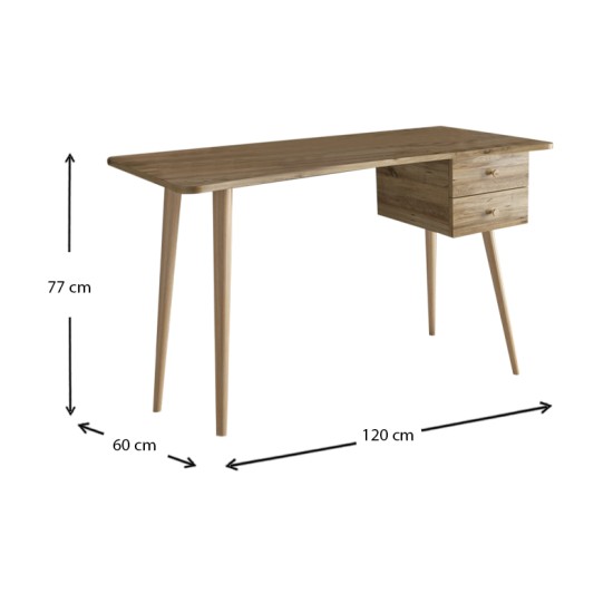 Γραφείο μελαμίνης Balbina Megapap χρώμα atlantic pine 120x60x77εκ. - 0213546