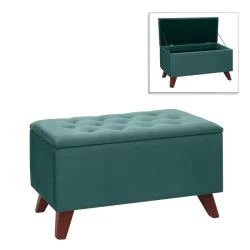 Σκαμπώ - Ταμπουρέ Lotus  βελούδινο χρώμα κυπαρισσί 90x40x50εκ.