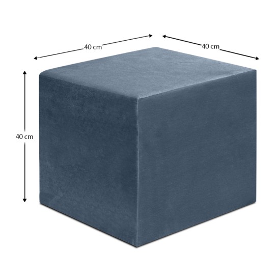 Σκαμπώ April βελούδινο χρώμα ανθρακί 40x40x40εκ. Σκαμπώ April βελούδινο χρώμα ανθρακί 40x40x40εκ.