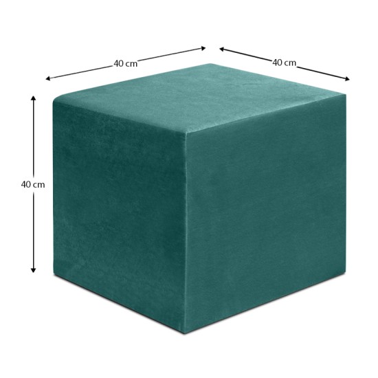 Σκαμπώ April βελούδινο χρώμα κυπαρρισί 40x40x40εκ. Σκαμπώ April βελούδινο χρώμα κυπαρρισί 40x40x40εκ.