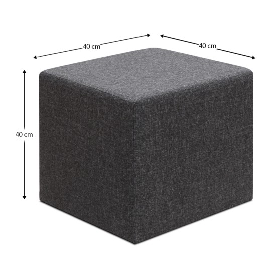 Σκαμπώ Linda υφασμάτινο χρώμα ανθρακί 40x40x40εκ. Σκαμπώ Linda υφασμάτινο χρώμα ανθρακί 40x40x40εκ.