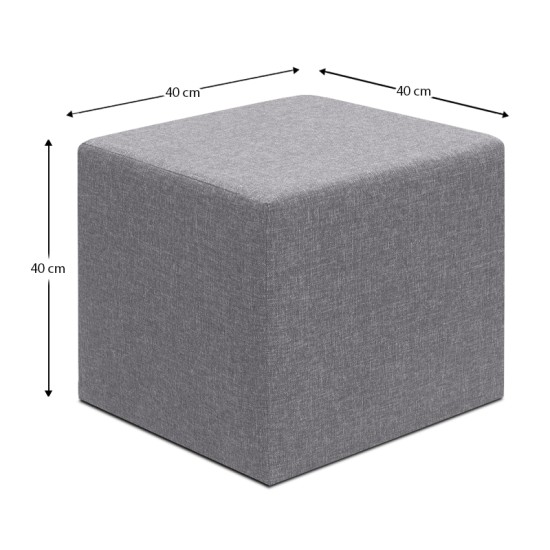 Σκαμπώ Linda υφασμάτινο χρώμα γκρι 40x40x40εκ. Σκαμπώ Linda υφασμάτινο χρώμα γκρι 40x40x40εκ.