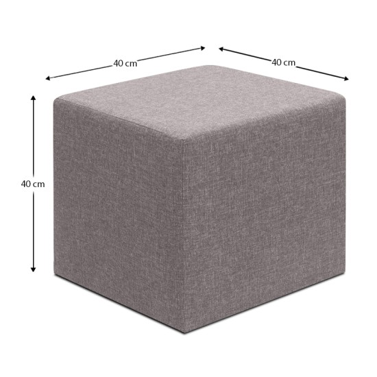 Σκαμπώ Linda υφασμάτινο χρώμα καφέ 40x40x40εκ. Σκαμπώ Linda υφασμάτινο χρώμα καφέ 40x40x40εκ.