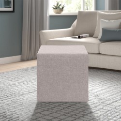 Σκαμπώ Linda  υφασμάτινο χρώμα μπεζ 40x40x40εκ. Σκαμπώ Linda  υφασμάτινο χρώμα μπεζ 40x40x40εκ.