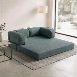 Καναπές - κρεβάτι Comfort  τριθέσιος υφασμάτινος χρώμα μέντα 190x95x75εκ.