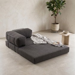 Καναπές - κρεβάτι Comfort  διθέσιος υφασμάτινος χρώμα ανθρακί 140x95x75εκ.