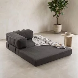 Καναπές - κρεβάτι Comfort  διθέσιος υφασμάτινος χρώμα ανθρακί 140x95x75εκ.