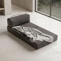 Πολυθρόνα - κρεβάτι Comfort  υφασμάτινη χρώμα ανθρακί 95x95x75εκ.