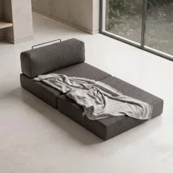 Πολυθρόνα - κρεβάτι Comfort  υφασμάτινη χρώμα ανθρακί 95x95x75εκ.