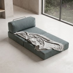 Πολυθρόνα - κρεβάτι Comfort  υφασμάτινη χρώμα μέντα 95x95x75εκ.