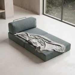 Πολυθρόνα - κρεβάτι Comfort  υφασμάτινη χρώμα μέντα 95x95x75εκ.