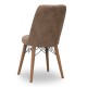 Καρέκλα τραπεζαρίας Alegra Megapap υφασμάτινη χρώμα καφέ - καρυδί πόδι 46x44x91εκ. - 0222810