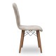 Καρέκλα τραπεζαρίας Palmira Megapap υφασμάτινη χρώμα μπεζ - καρυδί πόδι 47x44x88εκ. - 0222811