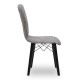 Καρέκλα τραπεζαρίας Palmira Megapap υφασμάτινη χρώμα γκρι - μαύρο πόδι 47x44x88εκ. - 0222813