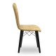 Καρέκλα τραπεζαρίας Palmira Megapap υφασμάτινη χρώμα μουσταρδί - μαύρο πόδι 47x44x88εκ. - 0230214