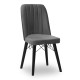 Καρέκλα τραπεζαρίας Carla Megapap από βελούδο χρώμα γκρι - μαύρο πόδι 45x46x90εκ. - 0222816