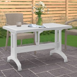 Τραπέζι πολυπροπυλενίου Callan  χρώμα λευκό 140x80x73εκ.