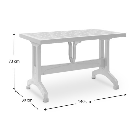 Τραπέζι πολυπροπυλενίου Callan χρώμα λευκό 140x80x73εκ. Τραπέζι πολυπροπυλενίου Callan χρώμα λευκό 140x80x73εκ.