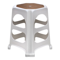 Σκαμπώ πολυπροπυλενίου στοιβαζόμενο Desia  χρώμα λευκό 37x37x45εκ.