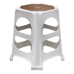 Σκαμπώ πολυπροπυλενίου στοιβαζόμενο Desia  χρώμα λευκό 37x37x45εκ.