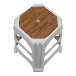 Σκαμπώ πολυπροπυλενίου στοιβαζόμενο Desia  χρώμα λευκό 37x37x45εκ.