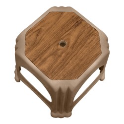 Σκαμπώ πολυπροπυλενίου στοιβαζόμενο Desia  χρώμα μπεζ 35x35x32εκ.