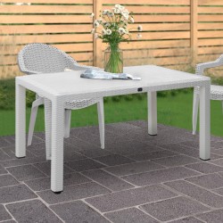 Τραπέζι πολυπροπυλενίου Kalan  χρώμα λευκό 150x90x75εκ.