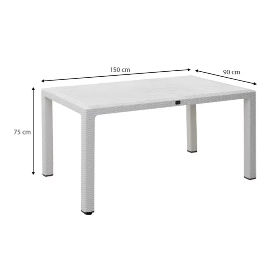 Τραπέζι πολυπροπυλενίου Kalan χρώμα λευκό 150x90x75εκ. Τραπέζι πολυπροπυλενίου Kalan χρώμα λευκό 150x90x75εκ.