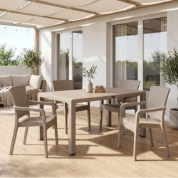 Τραπέζι πολυπροπυλενίου Kalan  χρώμα cappuccino 150x90x75εκ.