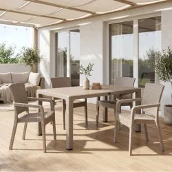 Τραπέζι πολυπροπυλενίου Kalan  χρώμα cappuccino 150x90x75εκ.