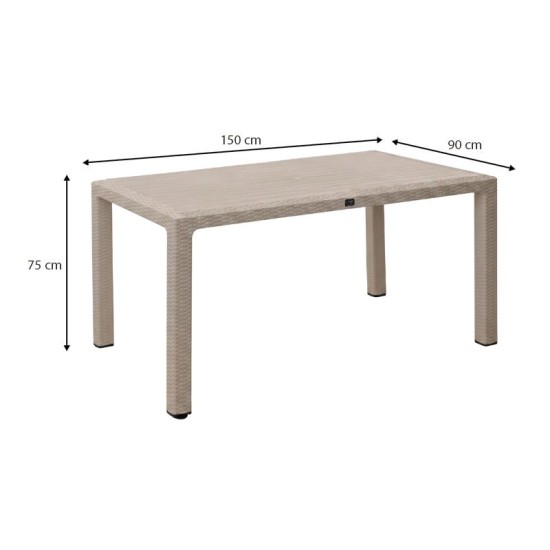 Τραπέζι πολυπροπυλενίου Kalan  χρώμα cappuccino 150x90x75εκ.