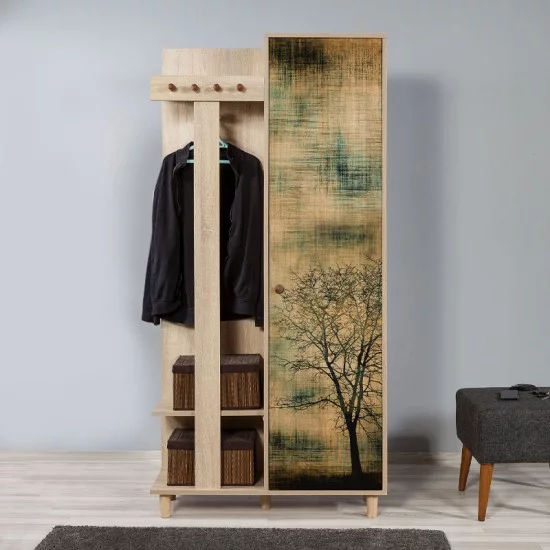 Έπιπλο εισόδου Soho  χρώμα sonoma 90x36x194εκ.