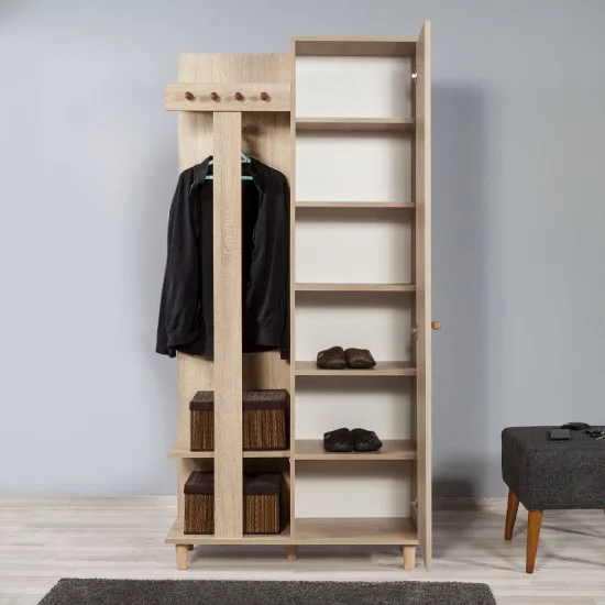 Έπιπλο εισόδου Soho  χρώμα sonoma 90x36x194εκ.