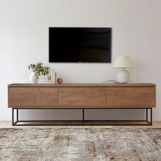 Έπιπλο τηλεόρασης Amedeo  χρώμα καρυδί 180x40x50εκ.